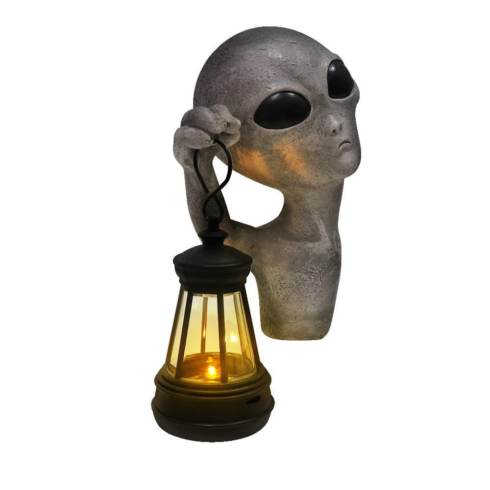 Ghost Ornament Garden Decoration Resin Garden Creative Outdoor Halloween Alien Lantern Ornament