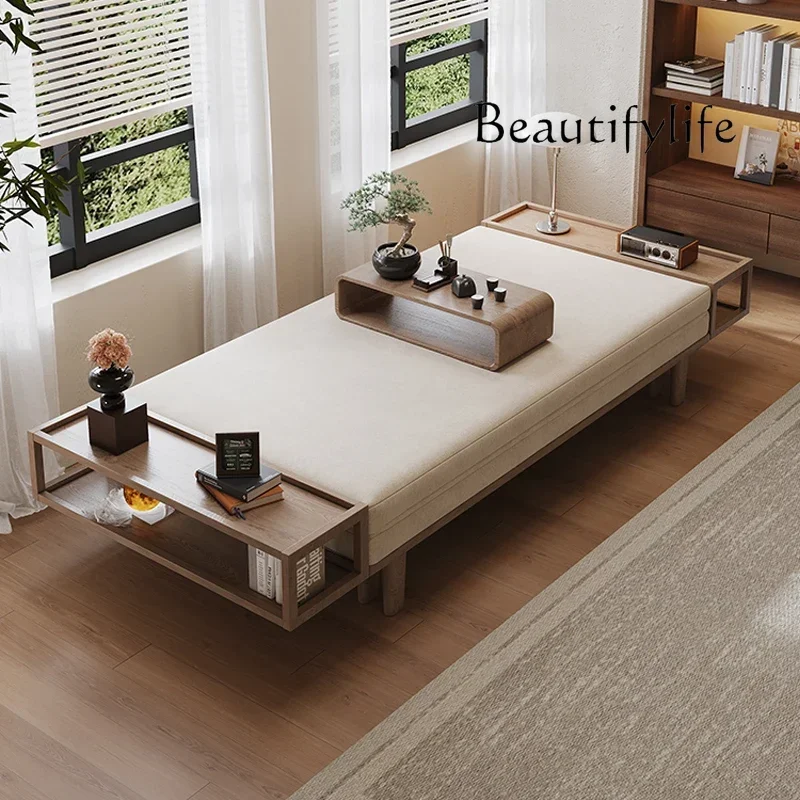 

Solid wood sofa bed folding dual-purpose small apartment living room multi-function telescopic bed modern double bed