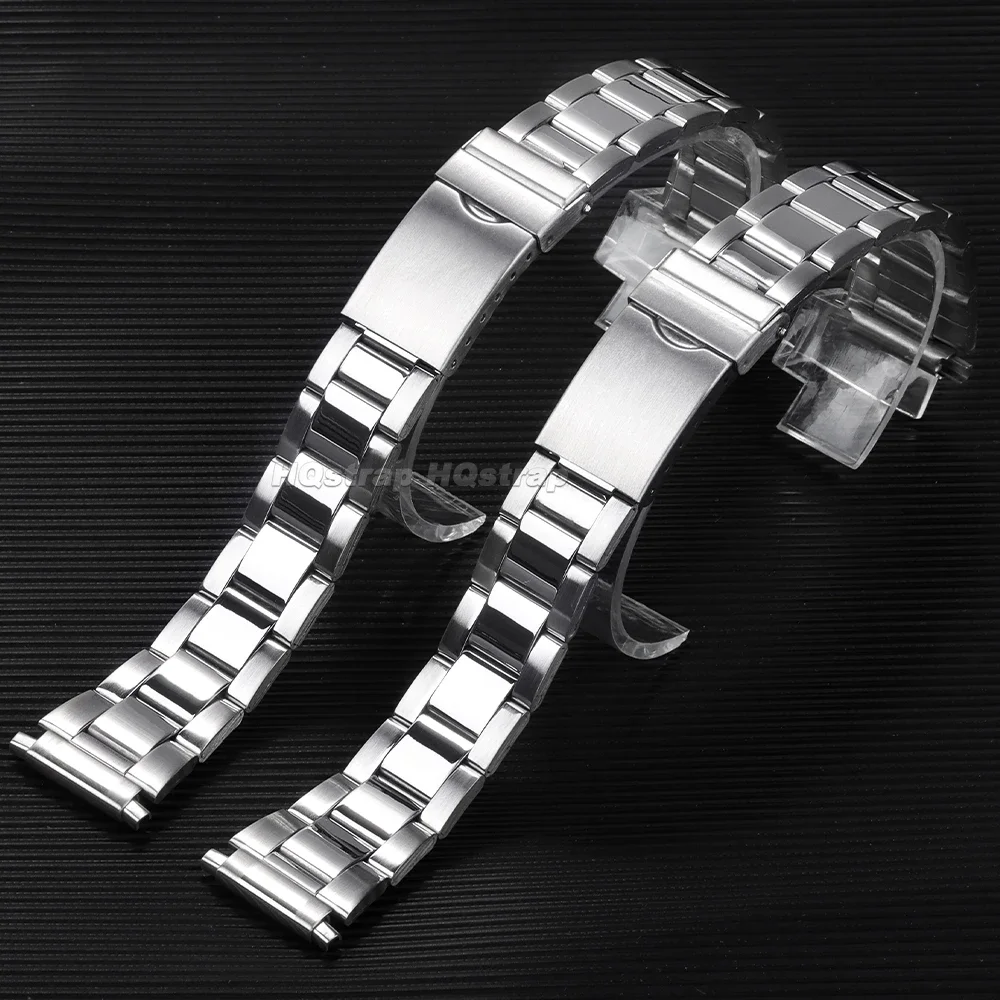 Stainless Steel Watch Strap Adjustment Width 16mm 17mm 18mm 19mm 20mm 21mm 22mm Metal Watchband Men Women Replace Wristband