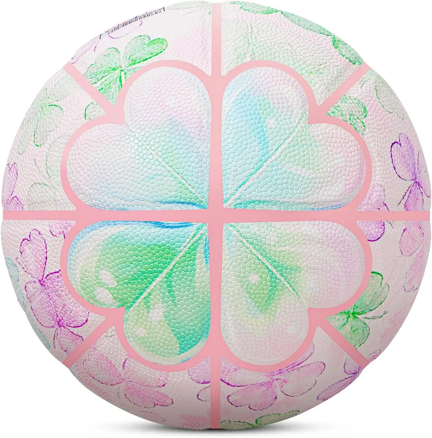 Bola de basquete Kuangmi Love Lucky Series, tamanho oficial 7 (29,5 polegadas), bola de arte de colecionador de edição limitada