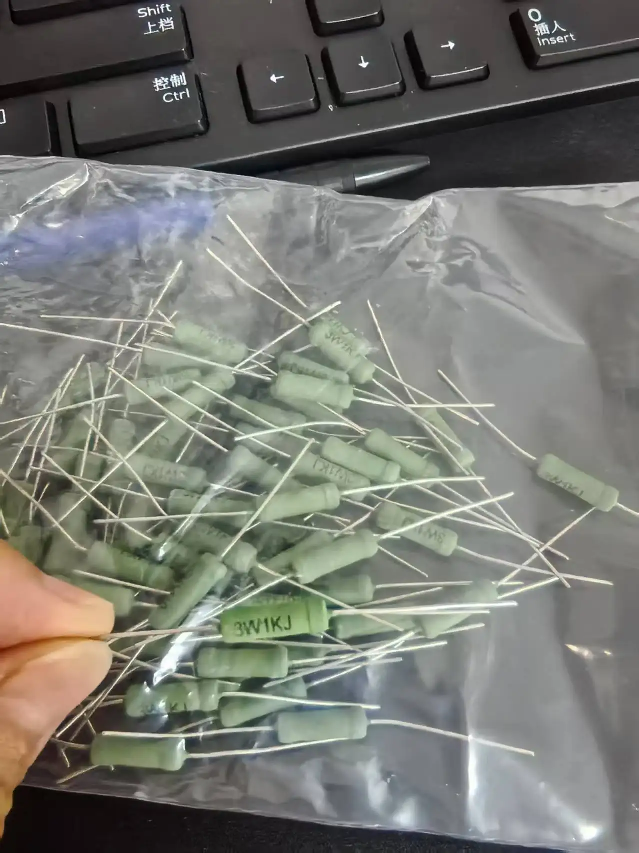 

160PCS 3W1KJ 3W wire wound resistor 1K