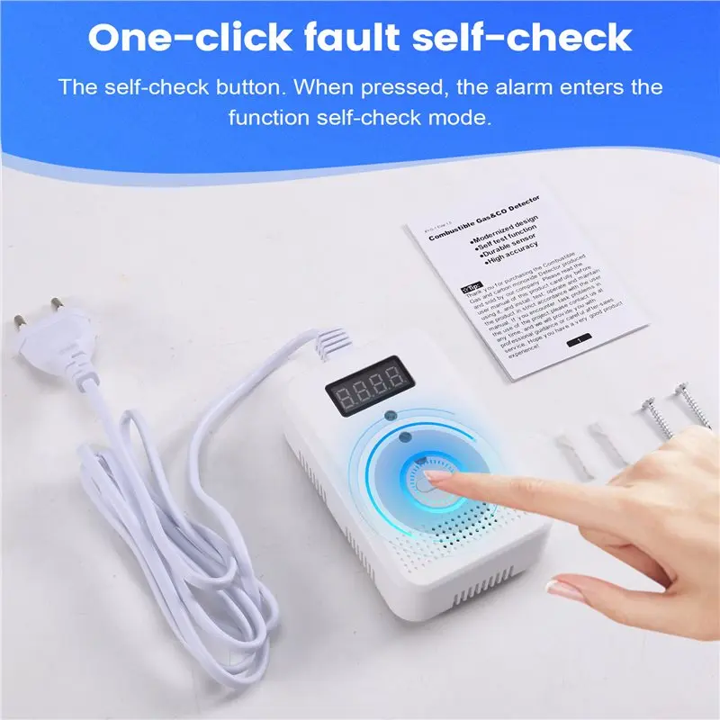 【MUST-HAVE】Voice Digital Display Type Carbon Monoxide Combustible Gas Detector Composite Alarm Detector