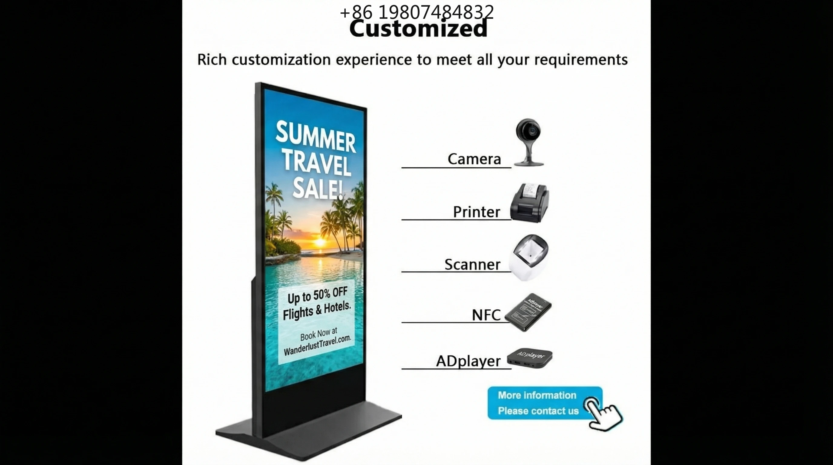 32 43 49 55 65 75 Inch Customized LCD Retail Kiosk, for Shopping Mall Education LCD Panel for Business Hot Sale AliExpress