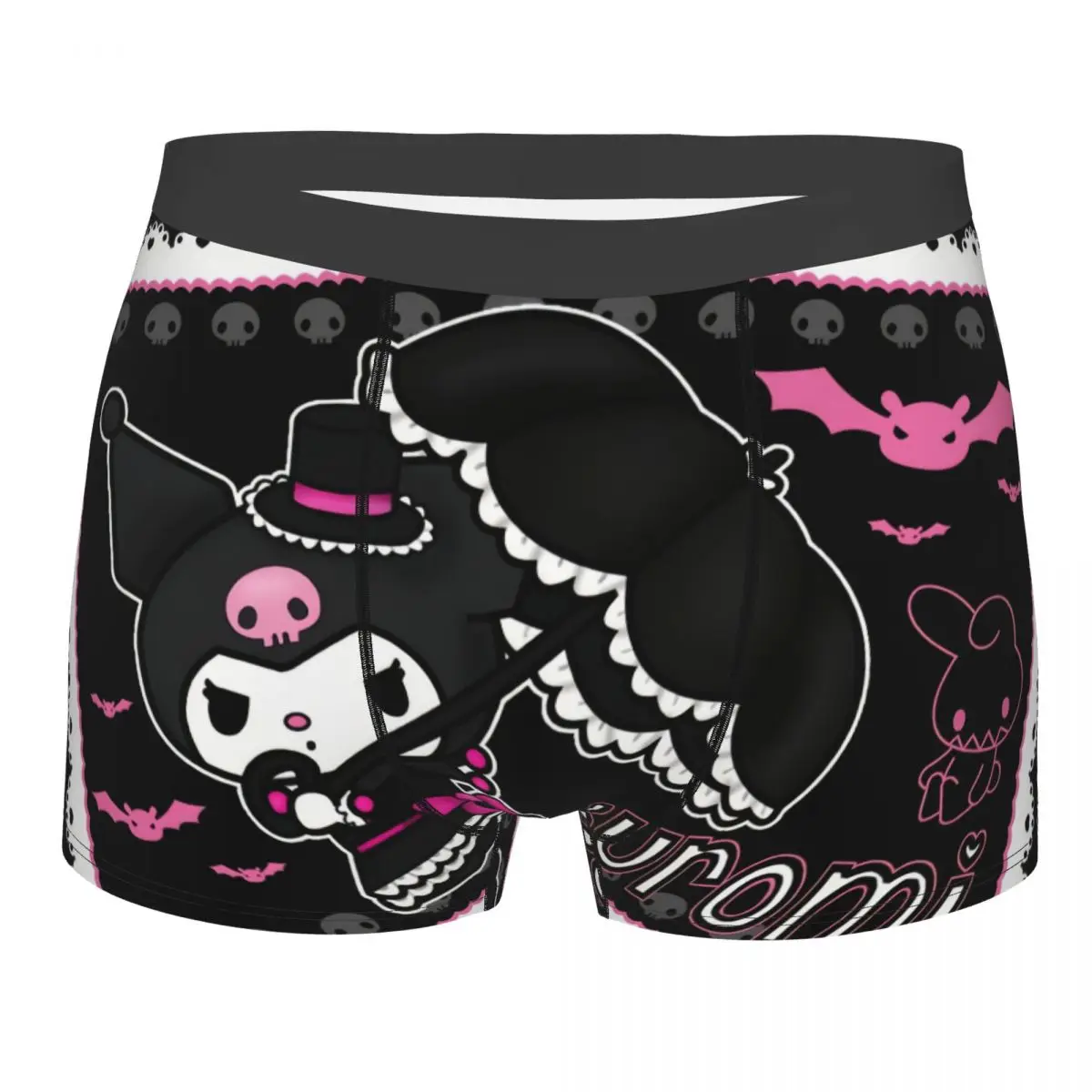 Custom Male Funny Kuromi Sanrio Anime Underwear Boxer Briefs Stretch Shorts Panties Underpants