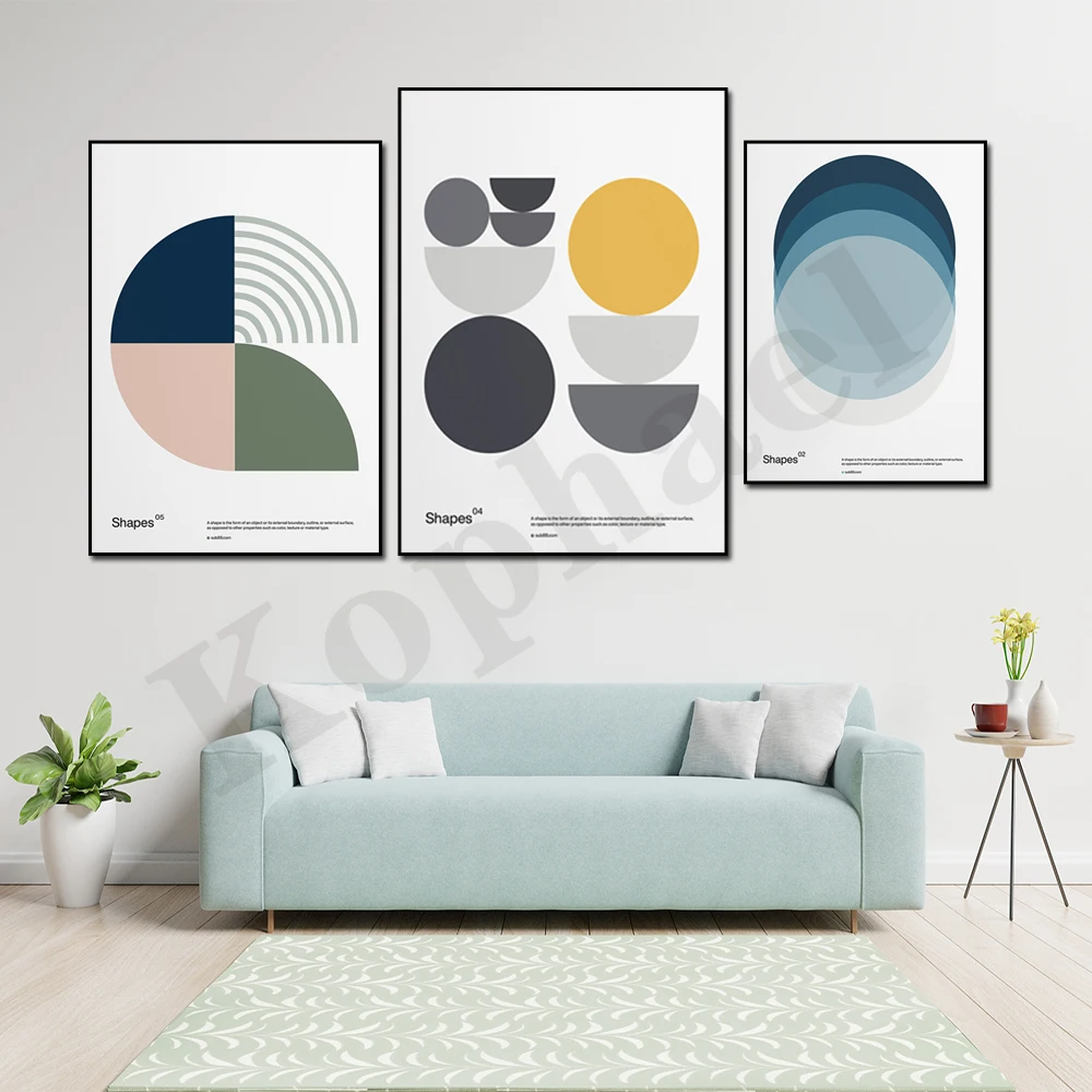Bauhaus and Swiss Minimal Graphics Mix Graphic Design Shapes Abstract Poster