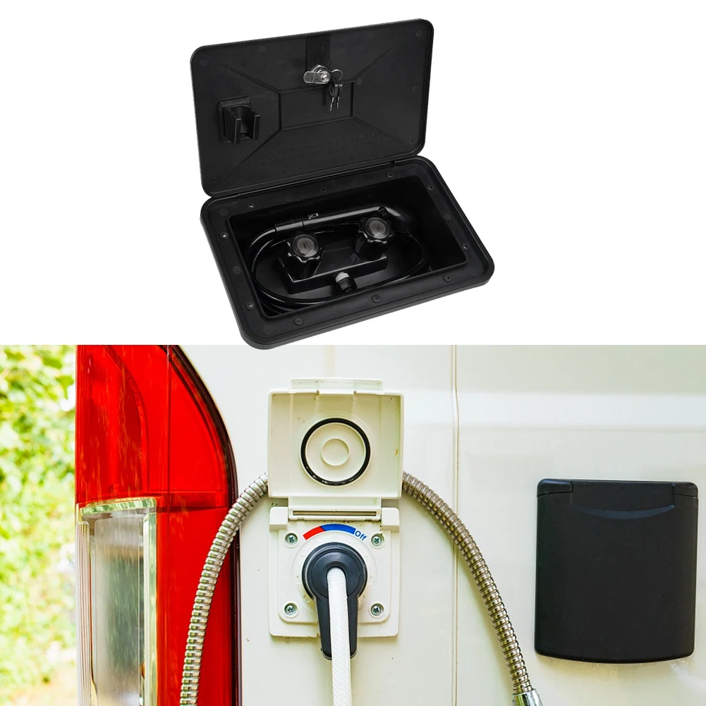 

Compact 1 Set RV External Shower Box Shower Head Exterior Shower Box Kit For RV Boat Motorhome
