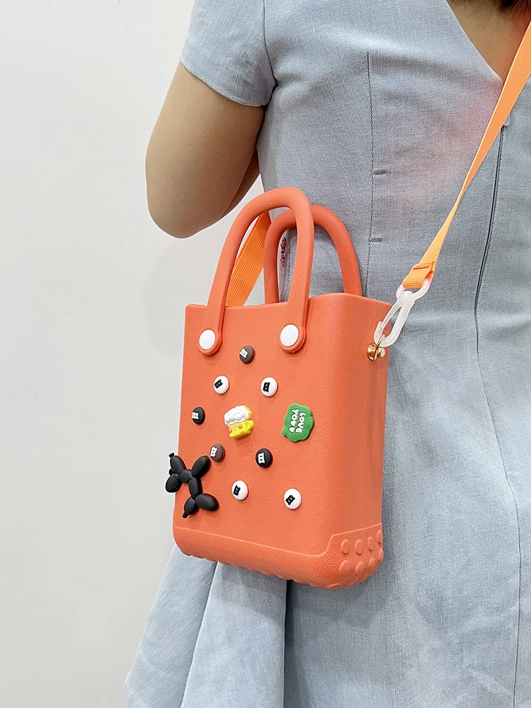 New DIY Cartoon Versatile Accessories Bag Beach Bag New Fashion One Shoulder Crossbody Handheld Hole Bag Mobile Phone Bag