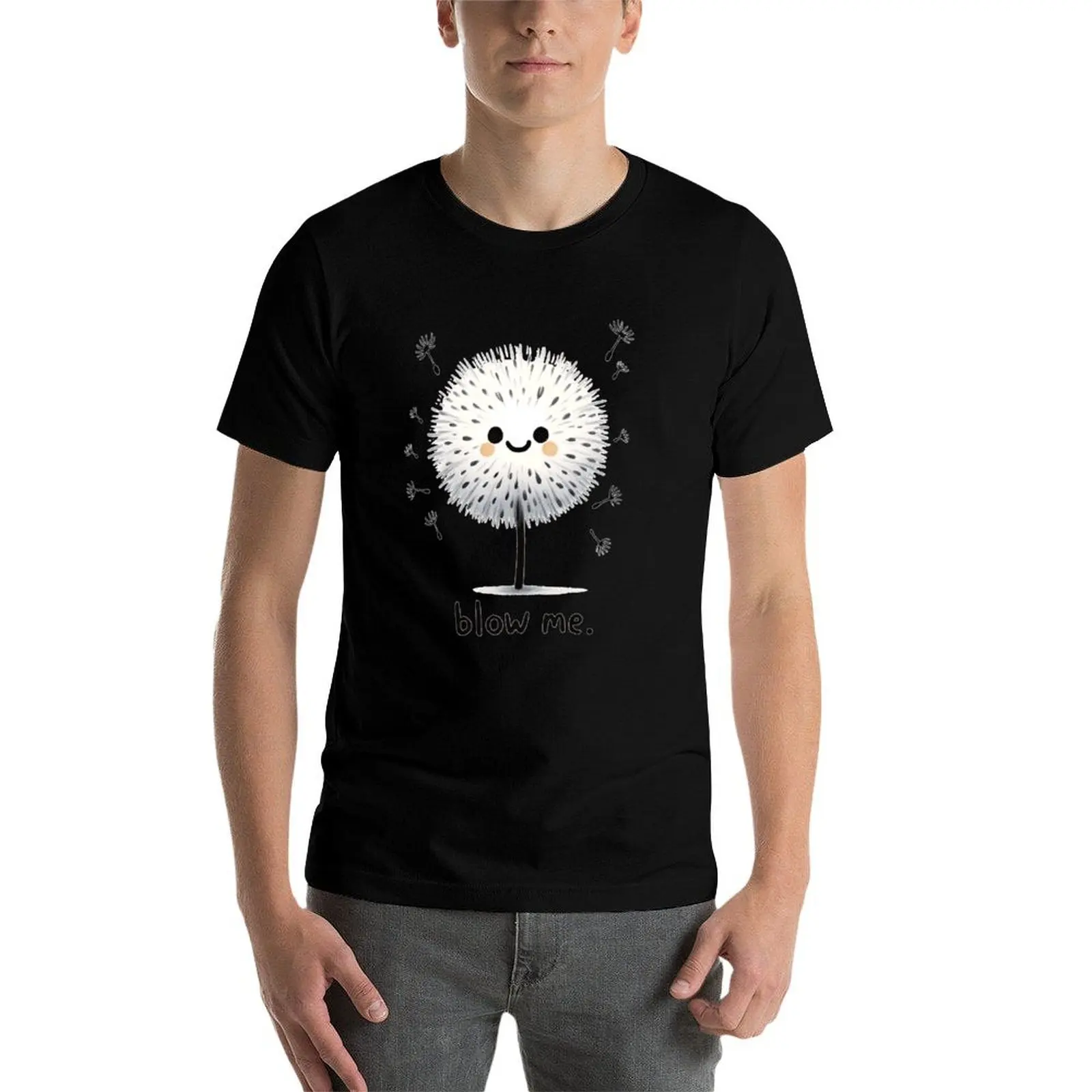 

Kawaii Dandelion Blow Me Cute Smiling T-Shirt t shirts for man graphic funny funny t shirts man funny t shirts cotton T-Shirt