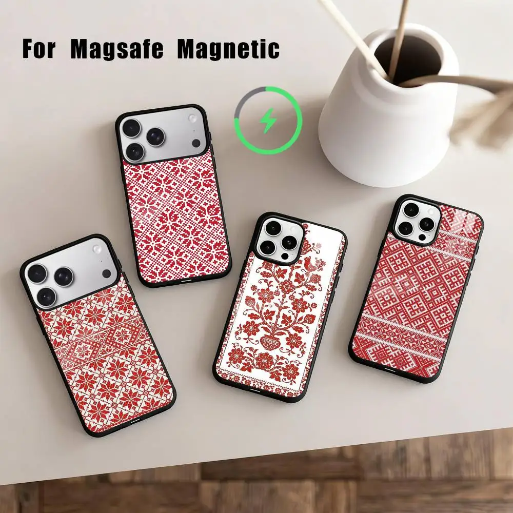 

G-Ukraine O-Ornament Pattern Phone Case For iPhone17,16,15,14,13,12,11 Plus,Pro Max Magnetic For Magsafe Wireless Charging