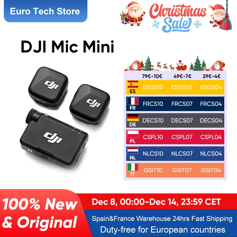 DJI-Micro Mini 2TX 1RX avec étui de charge, suppression active du bruit à deux niveaux, fonctionnement 48 heures, audio de haute qualité, transmission stable