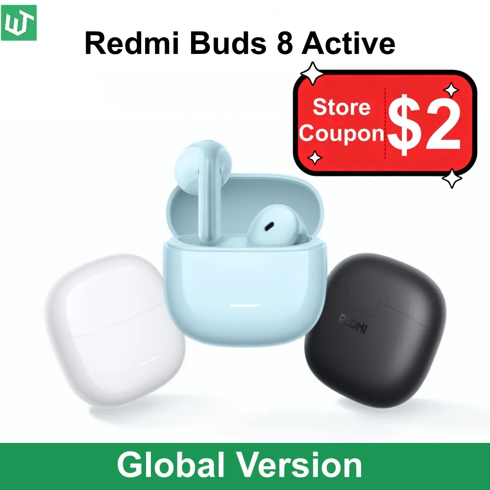 

New Redmi Buds 8 Active Global Version Dual-mic AI Noise Reduction for Calls 37 Hours Battery Life 6m/s WInd Noise Cancellation