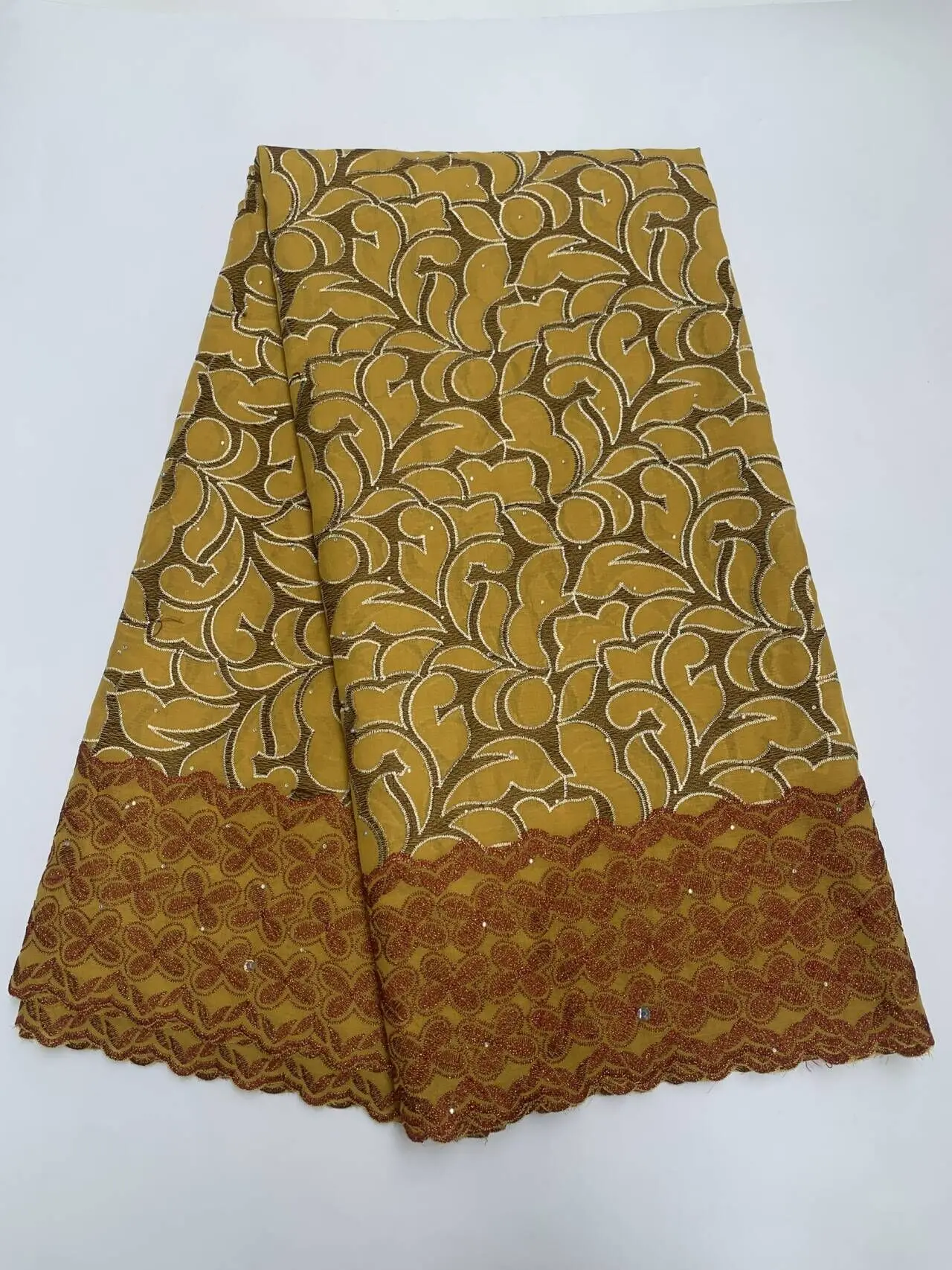 2026 African Nigerian High Quality Sequins Tulle Lace Fabric Sewing Prom Dresses Embroidery Guipure cotton TY021 5Yard