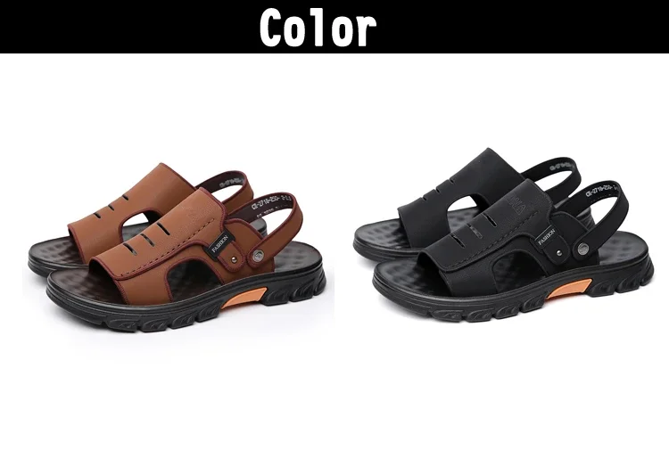 Herren Sommer Casual Zwei-Wege-Sandalen Slip-On mit Dicker Sohle Rutschfest Verschleißfest Atmungsaktiv Outdoor Strandpantoffeln-2718 – Detail 2