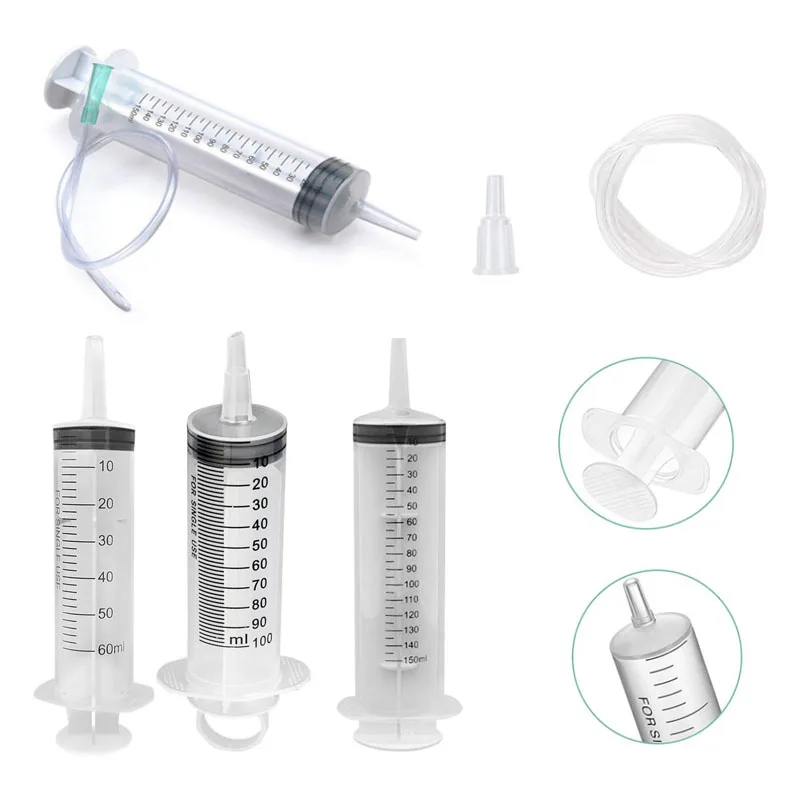 

50/60/80/100/150ML Large Capacity Plastic Syringe Reusable Washable Pump Syringe Measuring Suction Injector for Oil Fluid Water