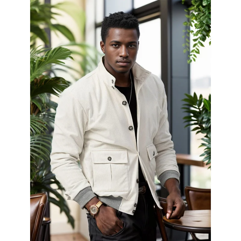 Veste en velours côtelé pour homme, manteau multicolore, printemps et automne, nouveau, 2024