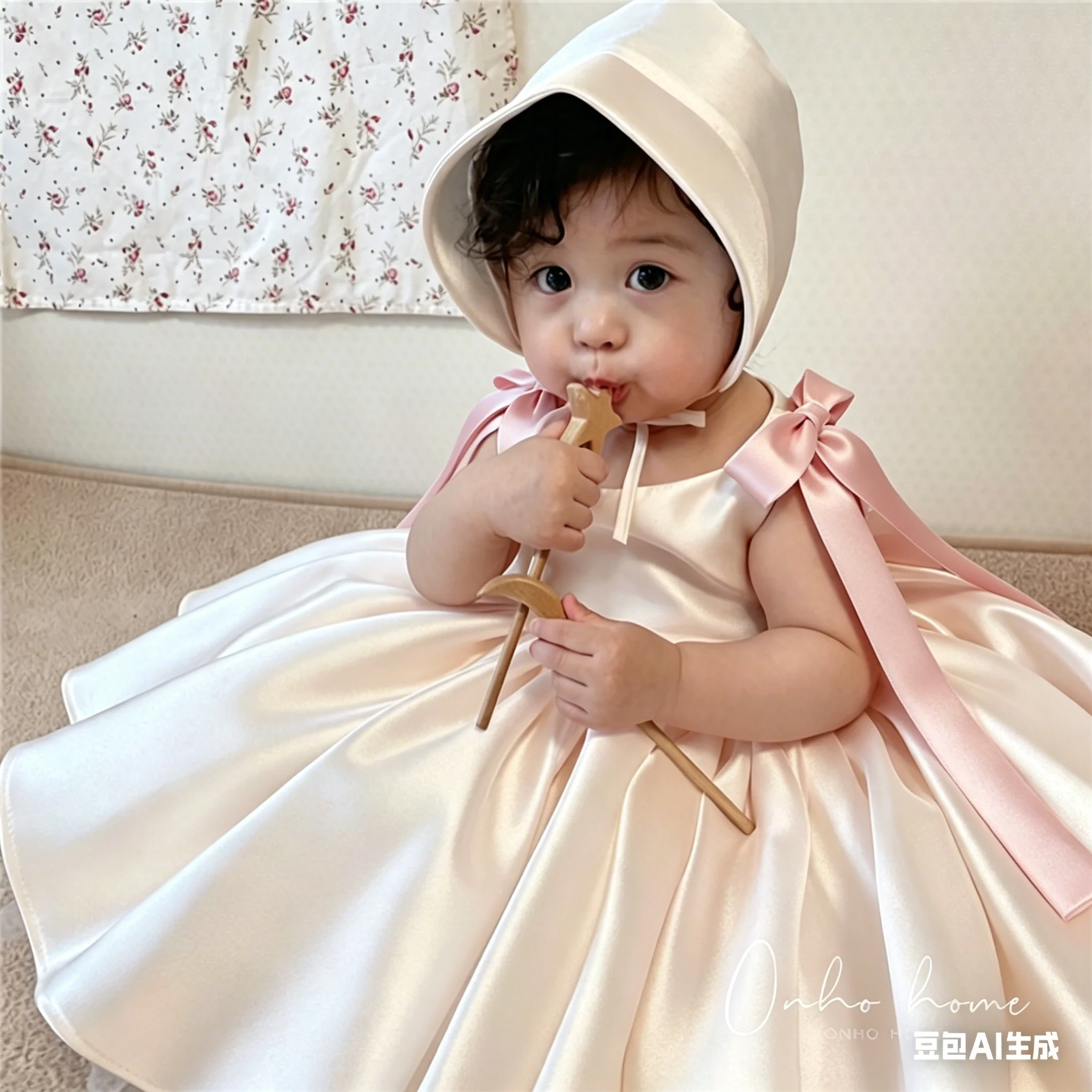 Puff Dress Princess Skirt Korean Loose Casual White Satin Solid Fashionable Sweet Cute Comfortable Sleeveless Grils Children
