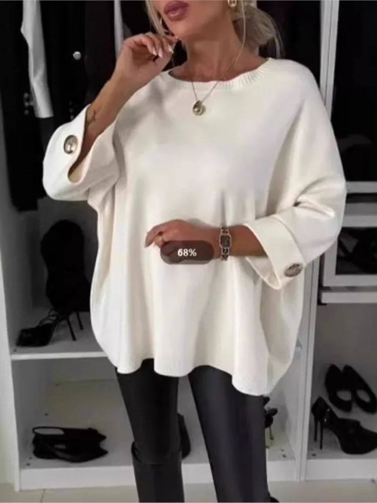 New O Neck Versatile Casual Top T Shirt For Women Autumn Fashion Elegant Loose Clubwear Party Tops Tshirts Womens Clothing