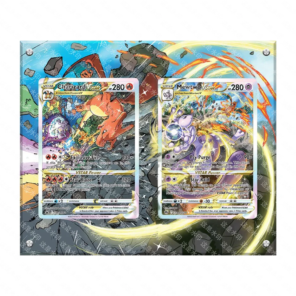 عرض فني لبطاقة البوكيمون Latios Charizard Mewtwo حامل عرض مجموعة ألعاب أنيمي الكلاسيكية ذاتية الصنع