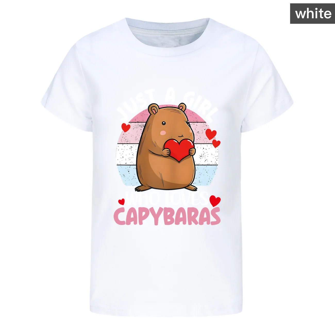 2025 New Cute Capibara T Shirt Kids 2025 Summer Loose Tee Boys Capybara Clothes Toddler Girls Cotton Short Sleeve Crewneck Tops