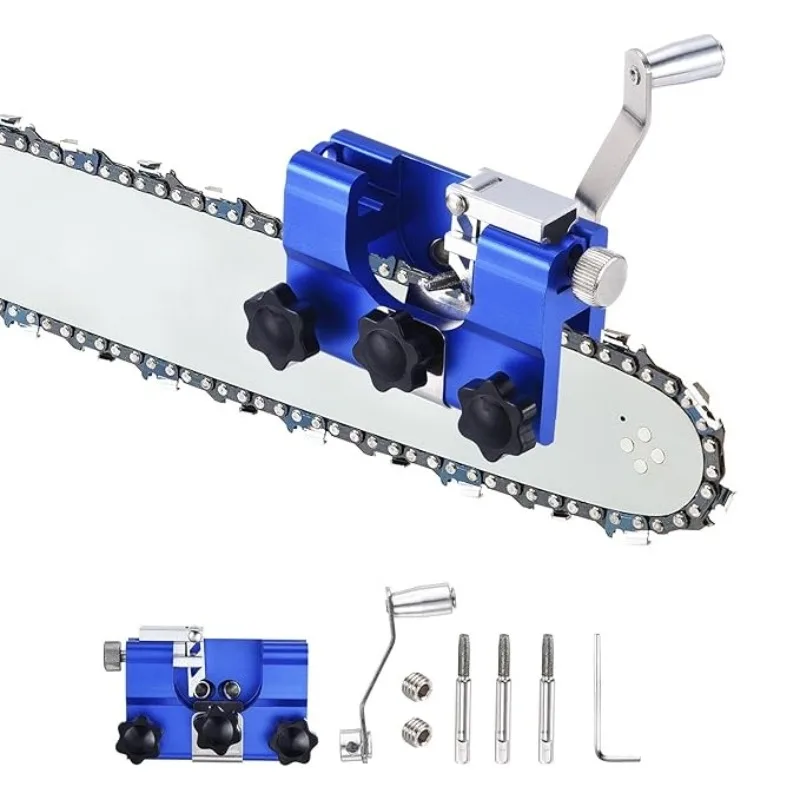 

For Chain Saws Hand Cranked Chain Saw Sharpening Fixture Chain Saw Sharpening Kit, Hand Cranked Quick Sharpening Tool