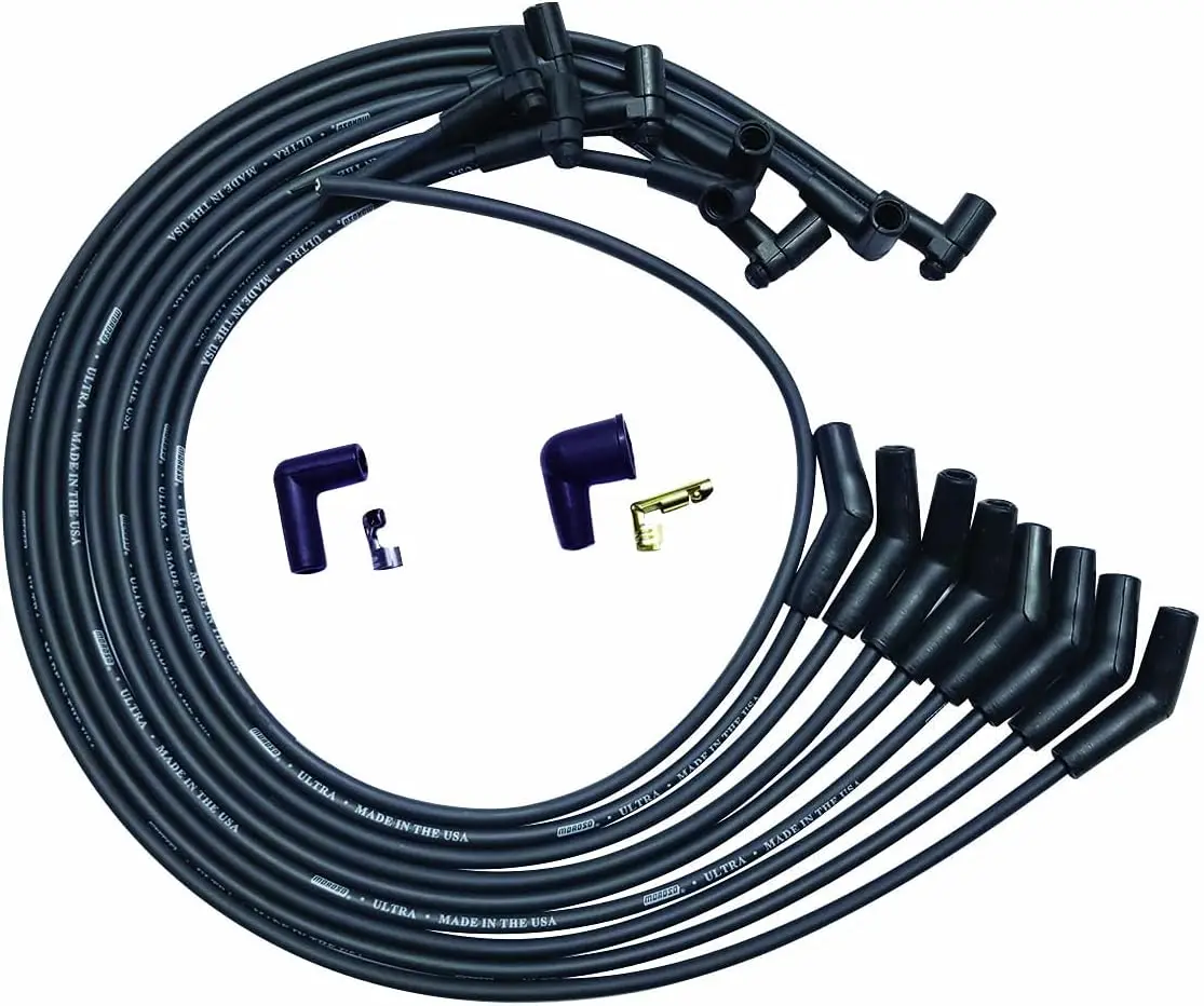 

High-Performance Spark Plug Wires for Big Block Chevy, Under Header Routing with 135 Degree Ends and HEI Distributor