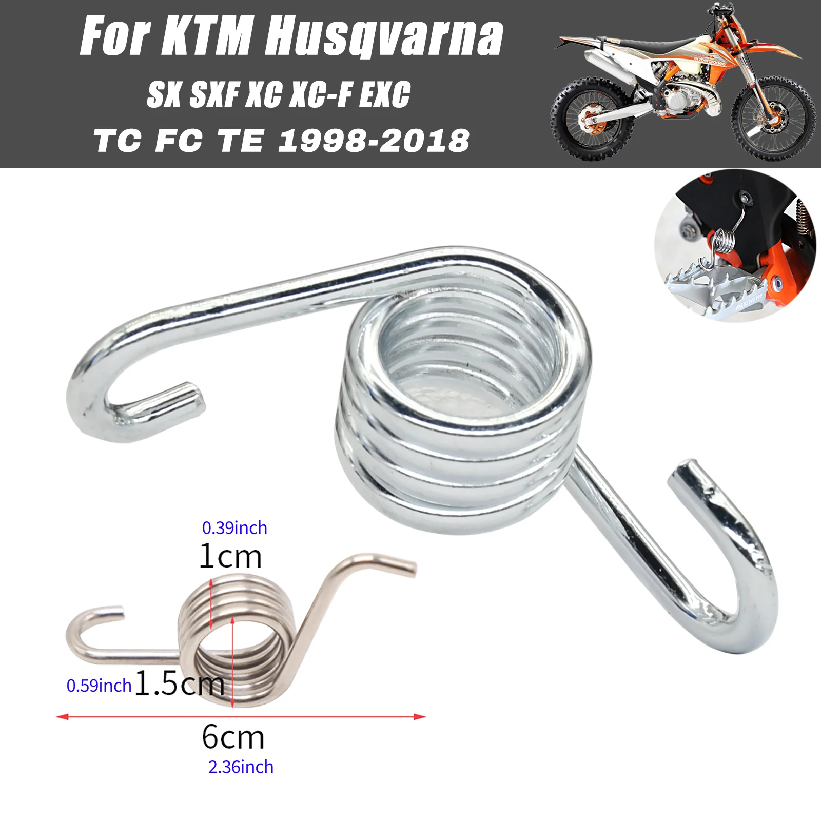 Off Road Dirt Pit Trail Foot Peg Hardware Rebuild Kit Washers Springs Cotter Pins Fit KTM SX EXC Series Maintenance Accessories