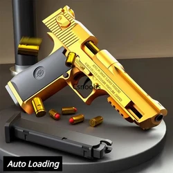 Mechanical Automatic Desert Eagle Toy Gun Shell Ejection Airsoft Pistol Continuous Firing Soft Bullet Toy for Children Shooting