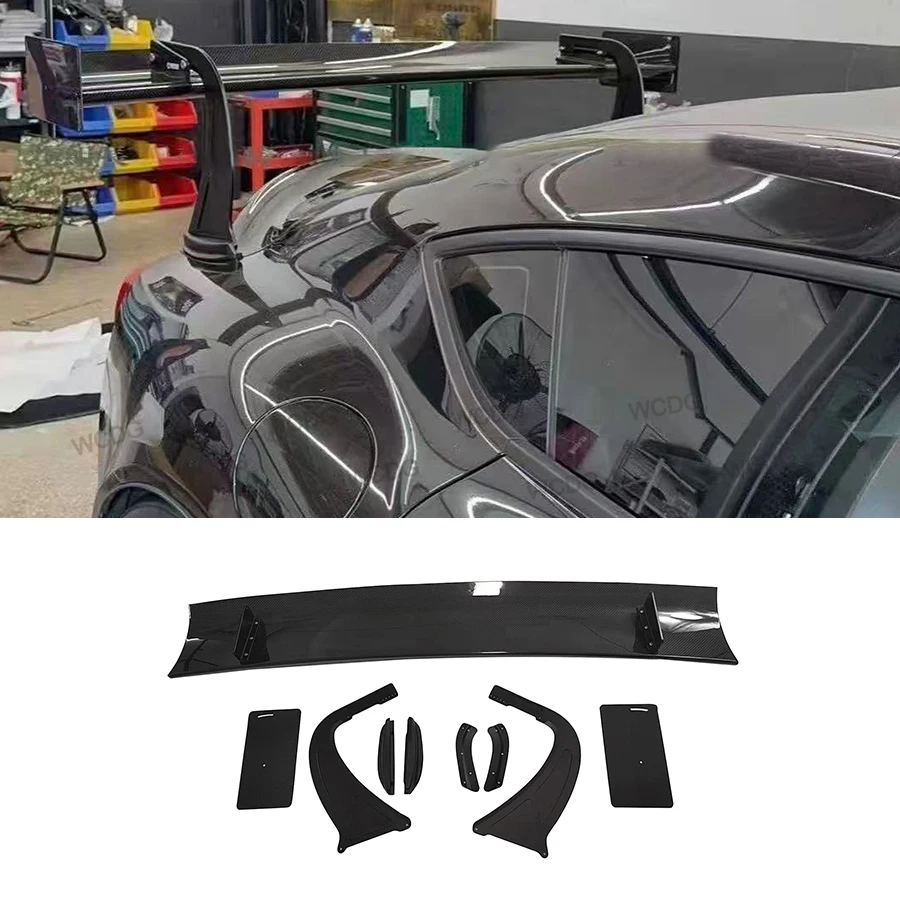 

V Style Dry Carbon Fiber Rear Racing Wing Spoiler for Supra A90 Mk5 2019+ New Rear Trunk Swan Neck Spoiler High Wing
