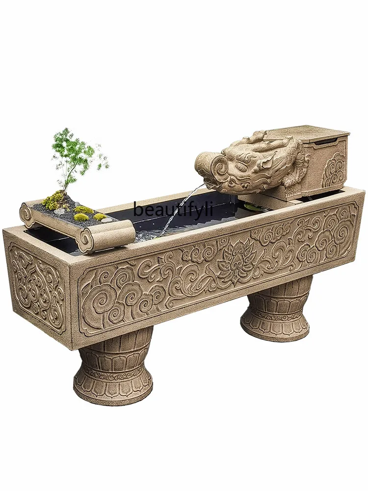 Chinese Style Fish Pond Landscape Flowing Water Ornaments Courtyard Garden Layout Home Pool Floor Landscape Fountain