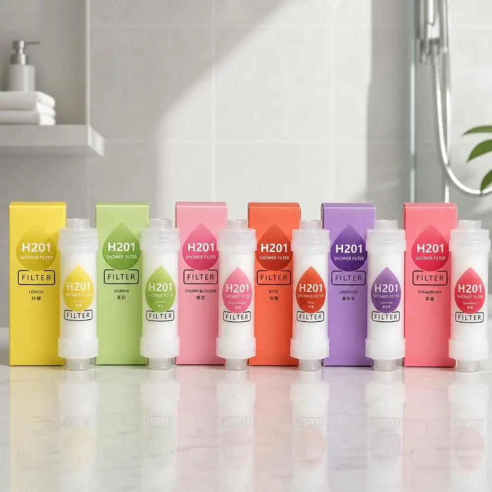 High Pressure Vitamin C Shower Head Filter Bathing Skincare Lavender Fragrance Shower Filter Cartridge Spa Grade Anti-scaling