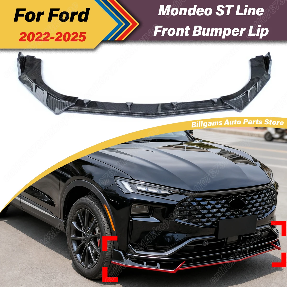 Para Ford Mondeo ST Line 2022 2023 2024 2025 parachoques delantero de automóvil cubierta protectora de labio inferior Kit de decoración de labio de alerón delantero