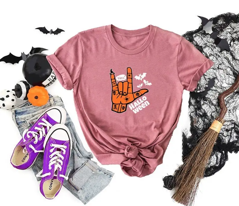 Hallo Ween T Shirt Halloween Party Clothing Spooky Season Bats Creep It Real Day Of The Dead