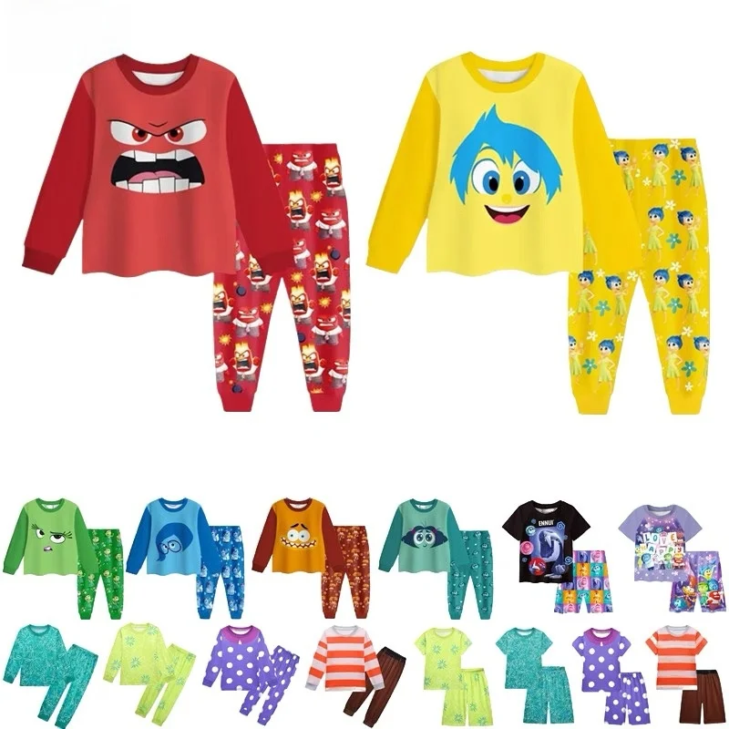 loween inside out Brain Patrol Setelan Pakaian Anak-anak Pakaian Rumah Anak Laki-laki Pakaian Bayi Perempuan Musim Semi Serat Poliester 00%