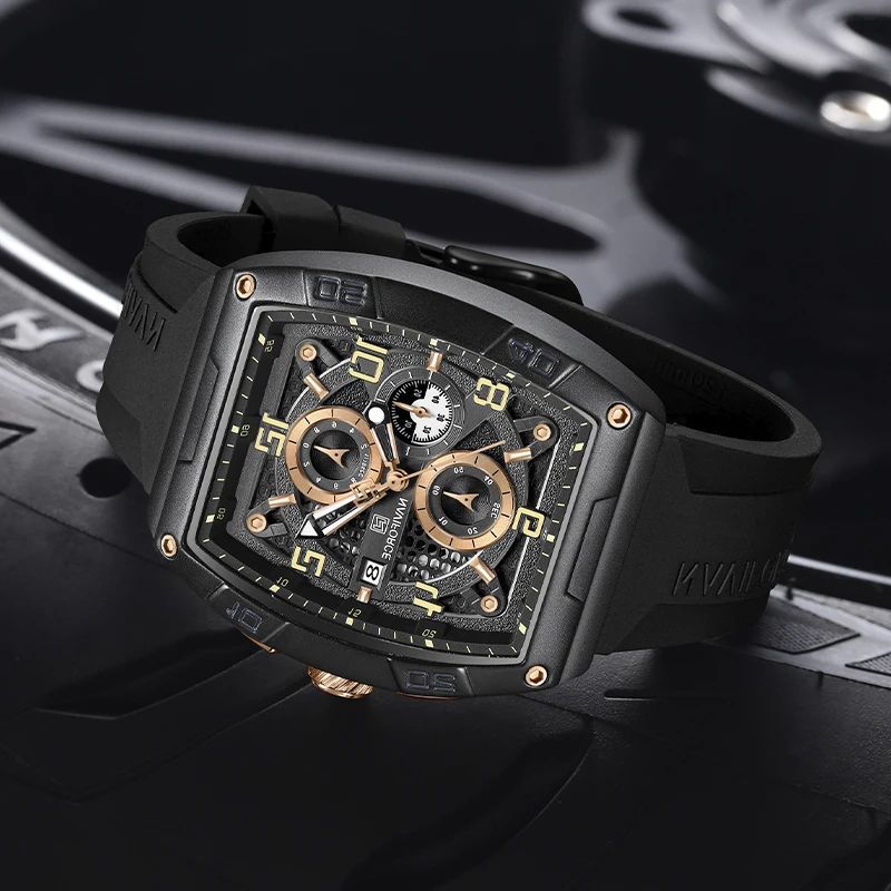 2024 NAVIFORCE Men Military Quartz Calendar Watch Male Casual Sport Wrist Watches Multi-function Waterproof Silicone Strap Clock