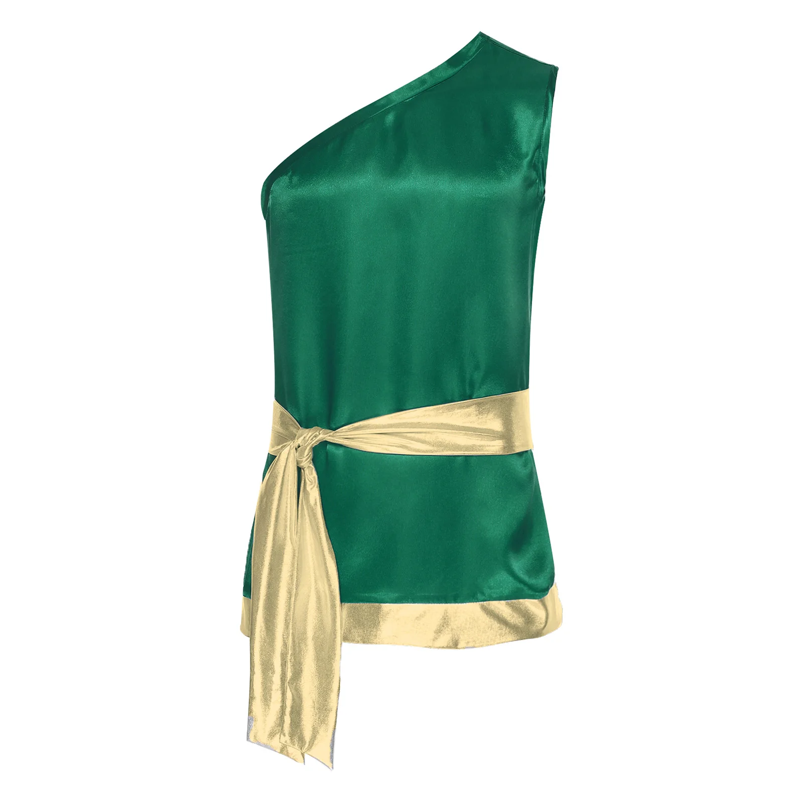 Men Church Choir Worship Liturgical Praise Dance Top Metallic Shiny Satiny Shirt Tops Lacing Waist Belt Modern Lyrical Dancewear