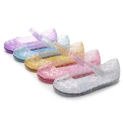 Nowa żelowe sandały PVC magiczna prosta księżniczka buty na plażę dziecięce buty