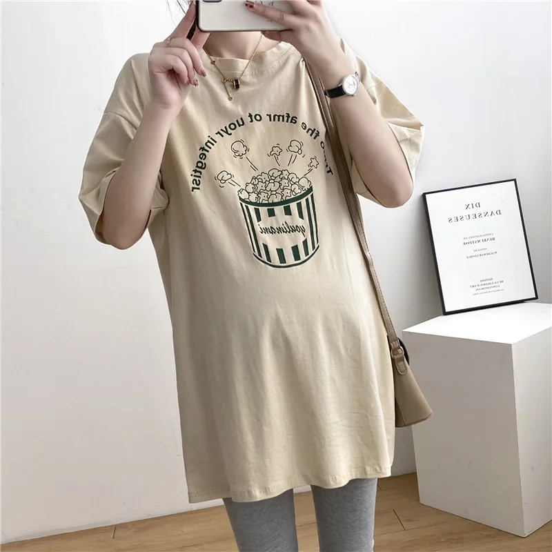 Pregnant Women's Summer Fashion T-shirt Clothes Dress Short Sleeve Loose Suit Womens Pregnancy Maternity T-Shirt Dresses