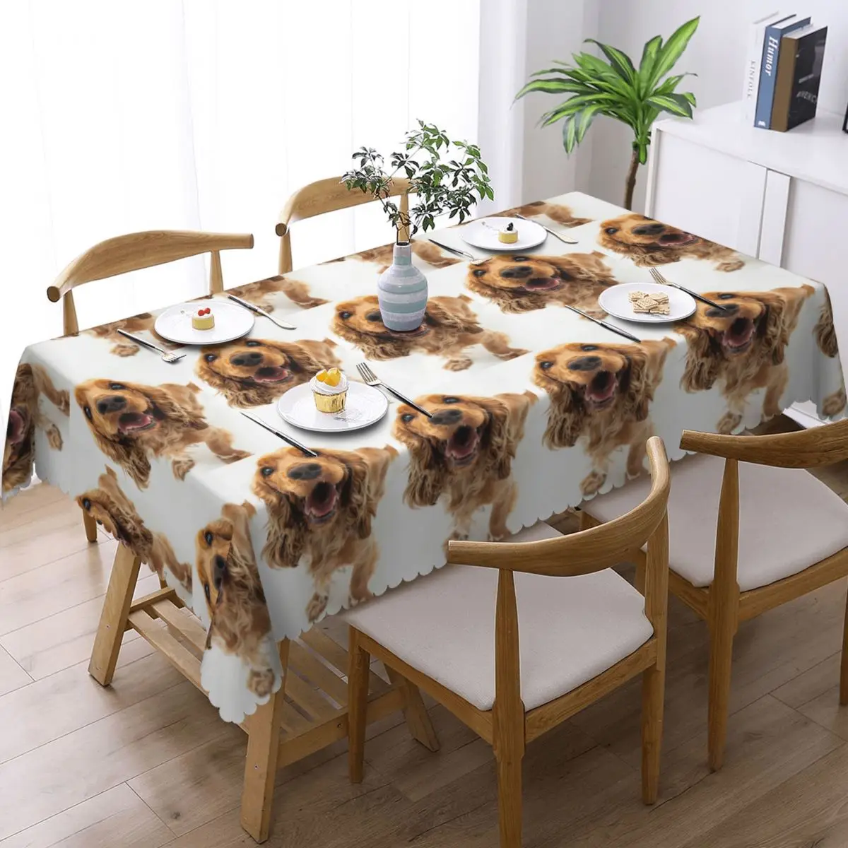 Tail Wagging Wisdom Nurturing Your Cocker Spaniel Spirit Tablecloth Restaurant Kitchen Rectangular Tablecloth Dining Table Cover