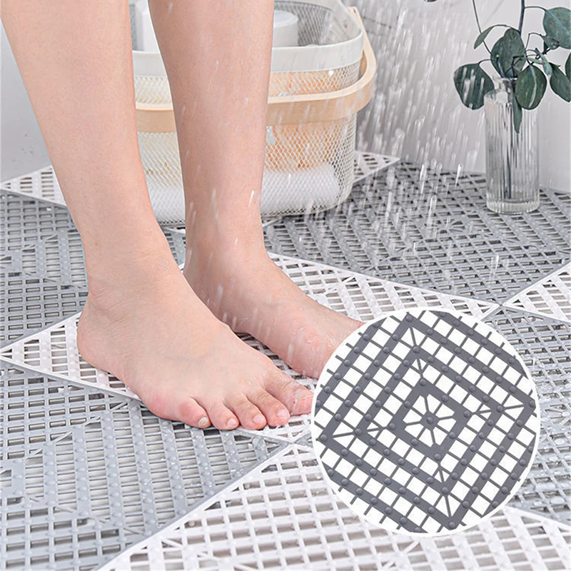 

Bathroom Anti-slip Mat Spliced Bath Mats Toilet Anti-fall Mat Soft Waterproof Plastic Mat Floor Pad Bathroom decoration Tool