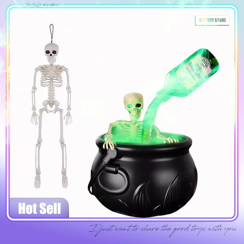 

Halloween Witch Bucket In Stock Party Atmosphere Magic Floating Bottle Holiday Gift Decoration, Skeleton Candy Horror Scene