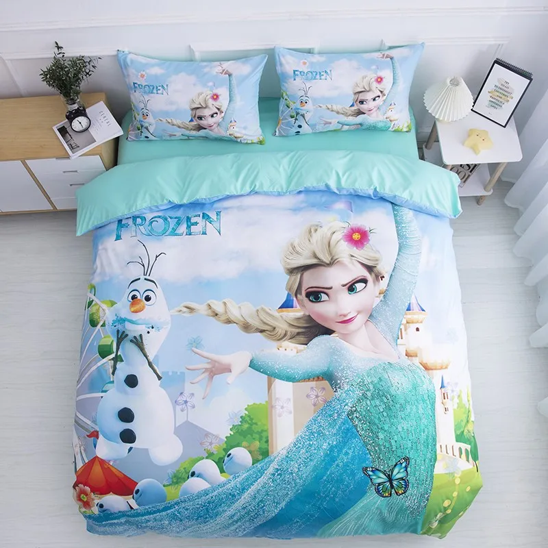 Juego de ropa de cama de Disney, edredón de princesa Elsa, Rapunzel, Bella, color púrpura, regalo de cumpleaños para bebé y Niña