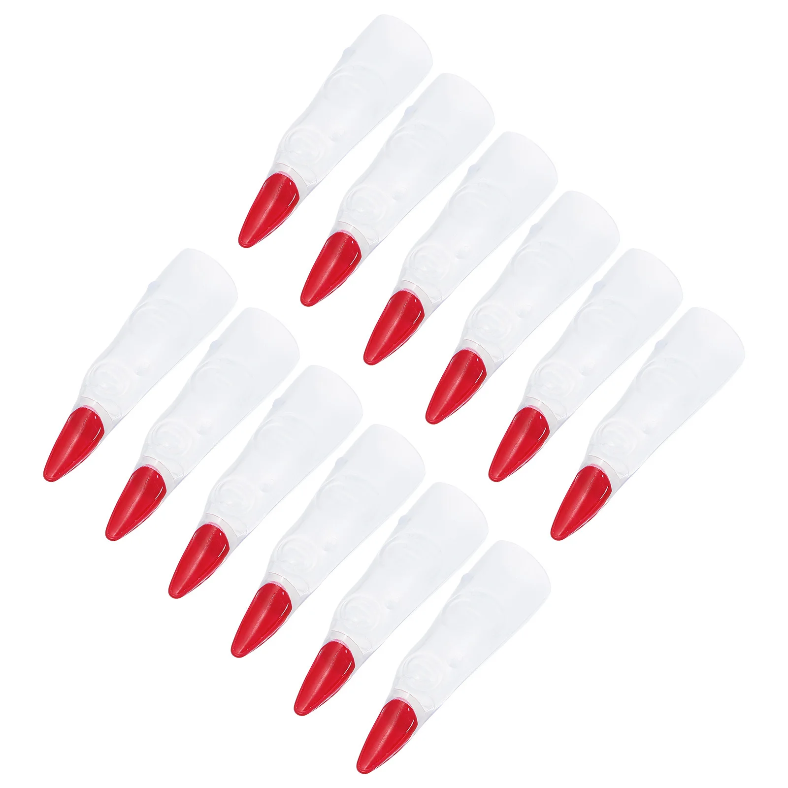 24 قطعة أظافر أصابع وهمية للهالوين يغطي دعائم مزحة مخيفة للحفلات التنكرية الساحرة الكسول أظافر طويلة لعب الأدوار حفلة تنكرية #3