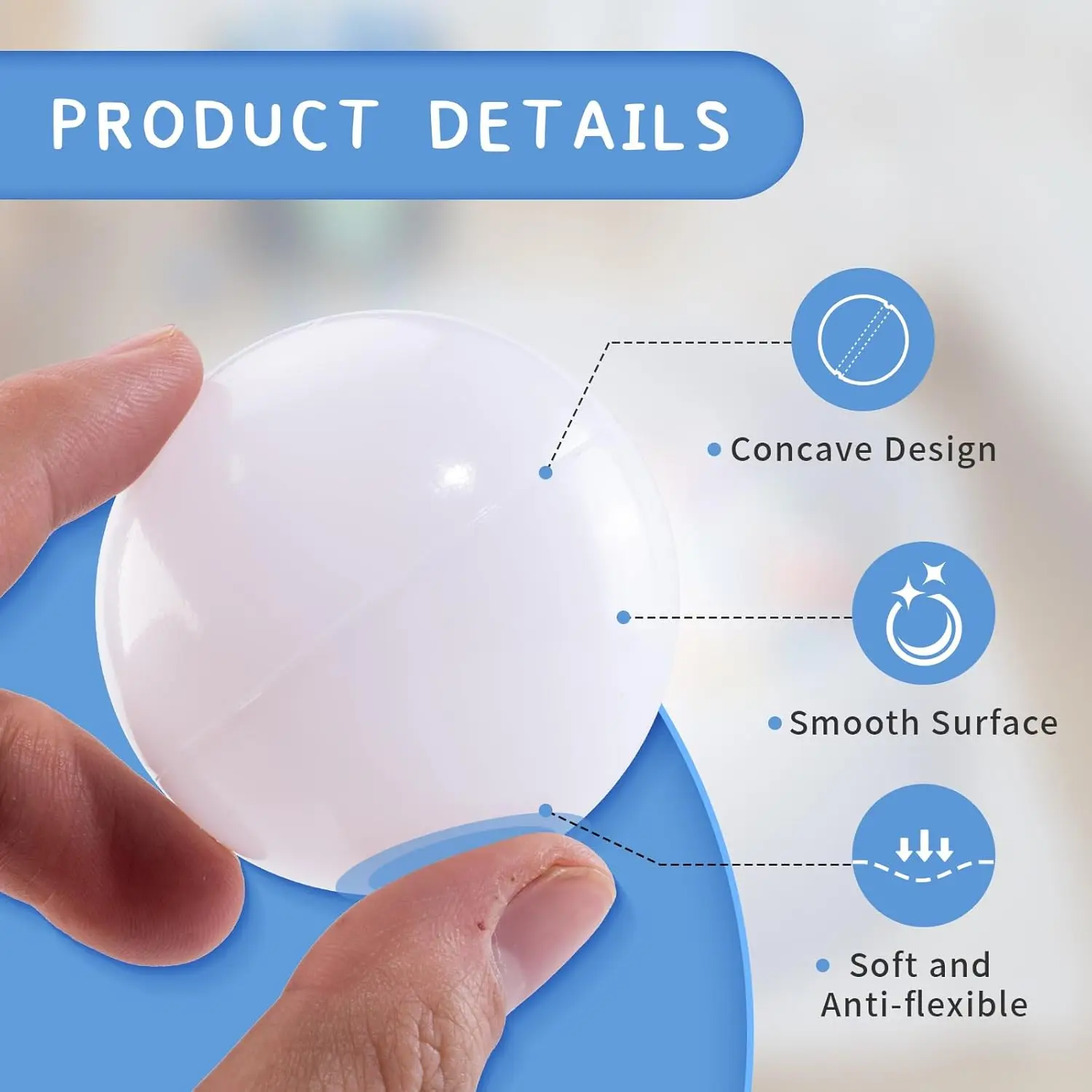 Ball Pit Pack de 100 boules en plastique blanc + bleu + bleu clair, anti-écrasement pour tente, maison de jeu, jouet pour enfants, fête