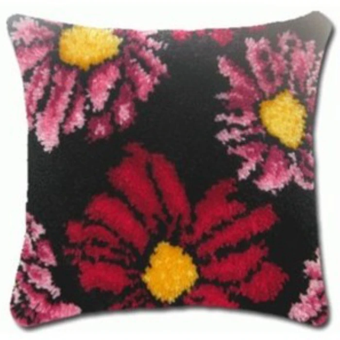 Parche bordado DIY gancho pestillo Smyrna almohada decorativa - imagen 2