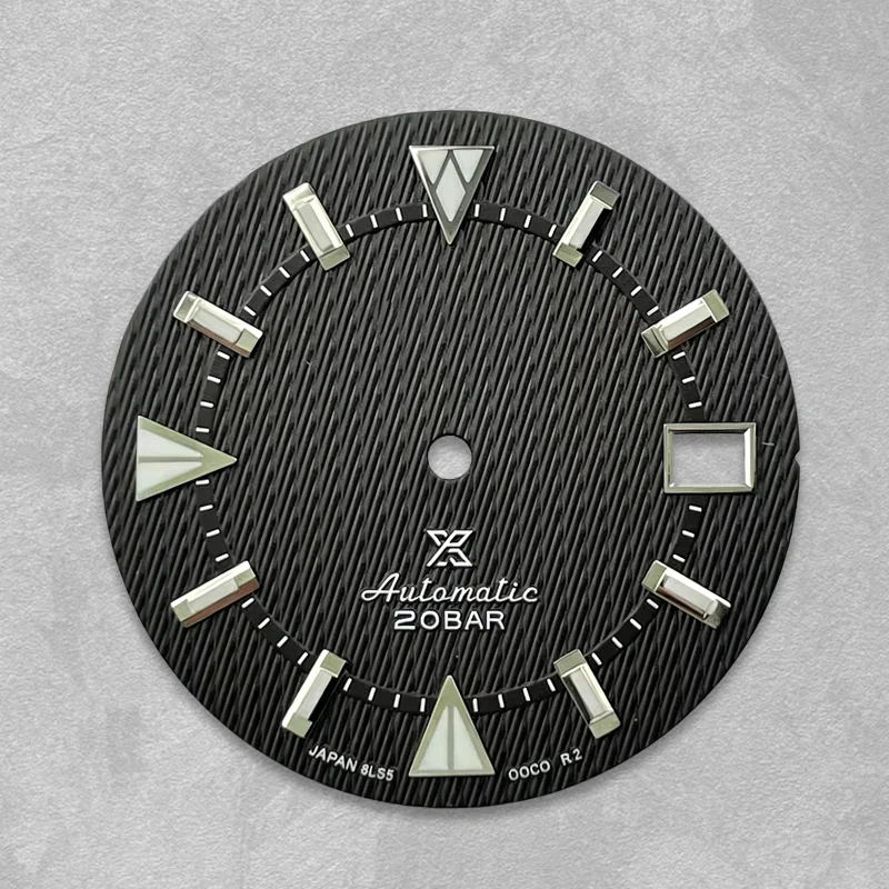 Cadran de montre NH35 de 28,5 mm, cadran S avec luminescence verte, adapté aux pièces de modification de montres Seiko