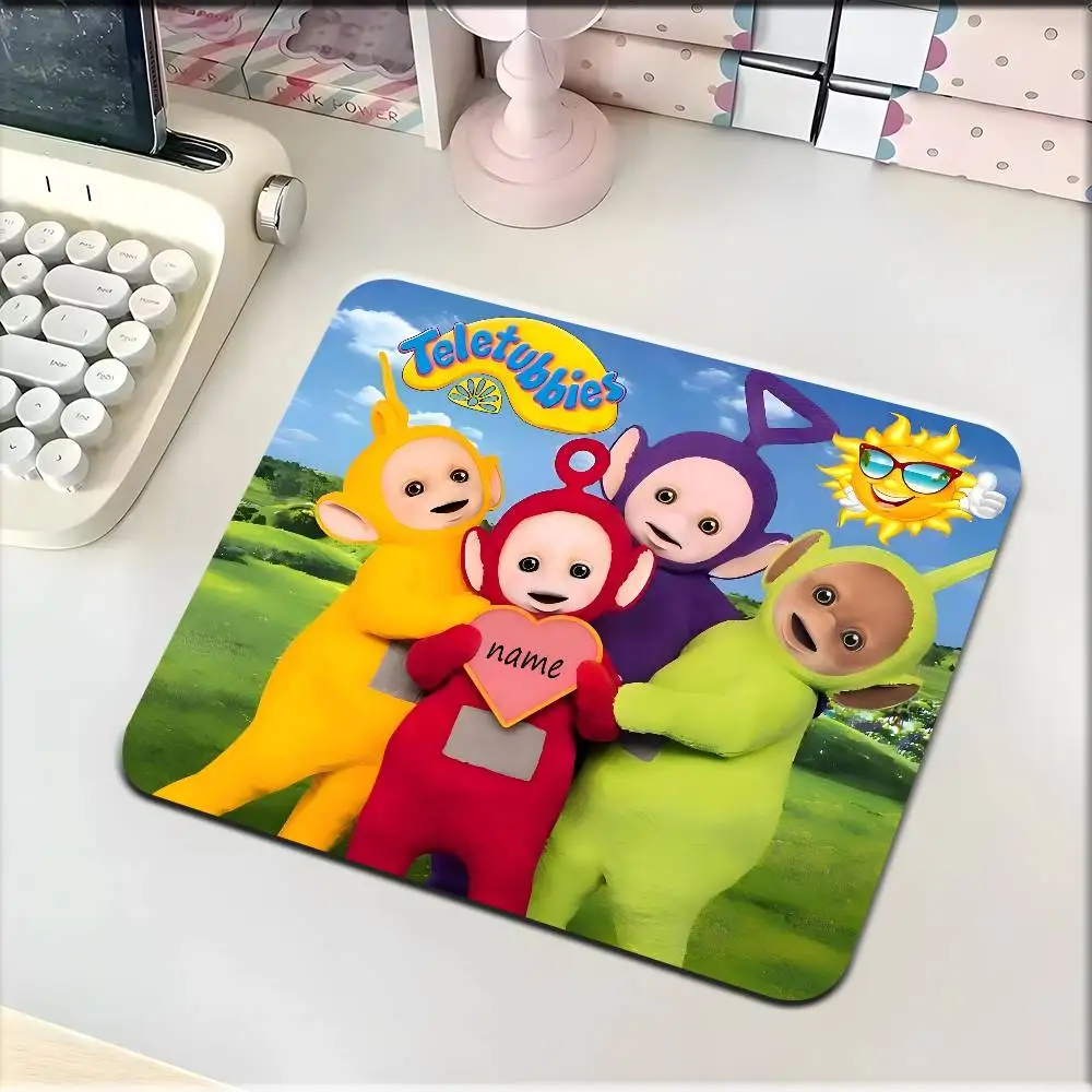 Classic Cartoon Teletubbies Mousepad Small LockEdge Mouse Pad For Gamers Computer Desk Pad Rectangular Anti-slip Rubber