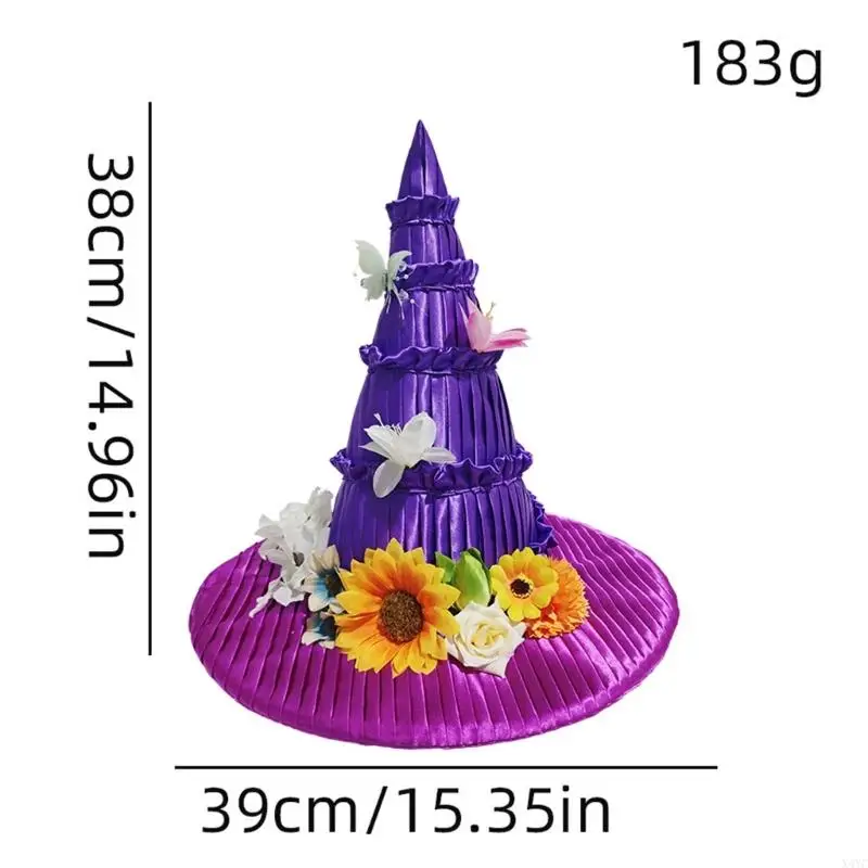 x4yc زهرة الزهرة القبعة القبعة القبعة قبعة الحدود الكبيرة الحدود قبعة الأزياء التنفس للتنكر والحدث تحت عنوان