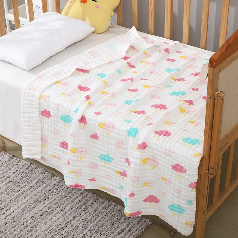 

Children's Bed Thin Quilt Six-layer Gauze Cotton Baby Bath Towel Cartoon Kindergarten Napping Blanket Newborn Wrapping Blanket