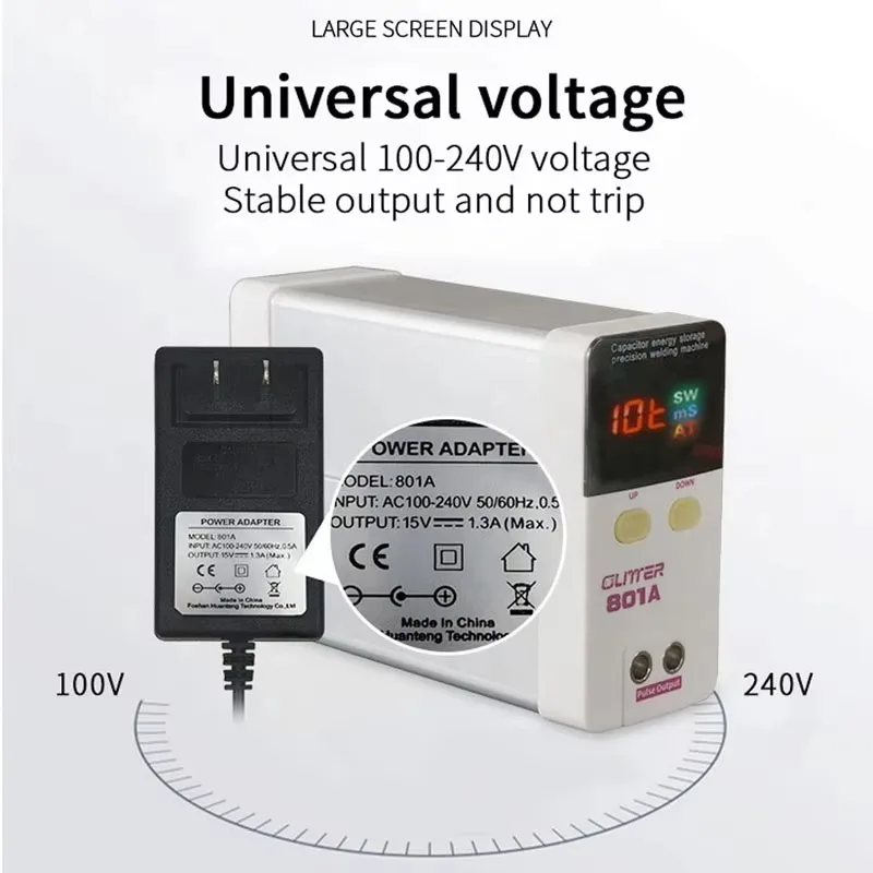 Soldador por puntos de 9,9 kW 801A, 100-240V, reparación de baterías de teléfonos móviles, soldadura por puntos para el hogar DIY18650, soldador por puntos de batería de litio portátil