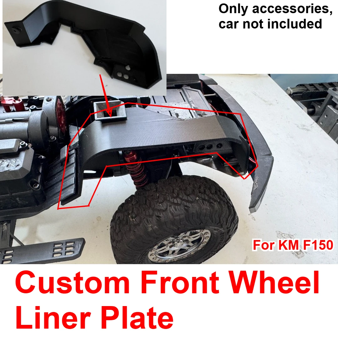For 1/8 KM F150 RC Pickup Truck Vehicle Front Wheel Liner Plate Custom Model Number Decorative Styling Decor Upgrade Accessories